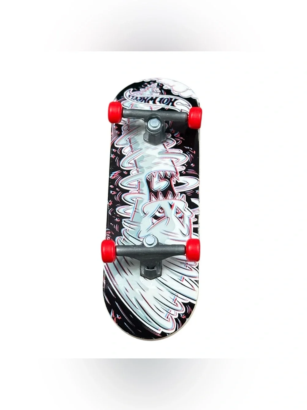 Hot Wheels Tornado Ghost Fingerboard Mini Skateboard Red Wheels Tech Deck Style